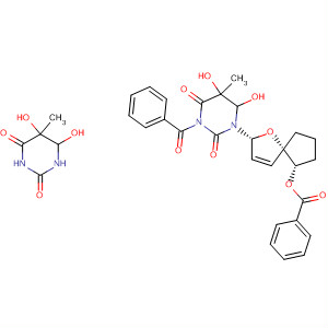 629666-28-0  2,4(1H,3H)-Pyrimidinedione,3-benzoyl-1-[(2R,5S,6S)-6-(benzoyloxy)-1-oxaspiro[4.4]non-3-en-2-yl]dihydro-5,6-dihydroxy-5-methyl-