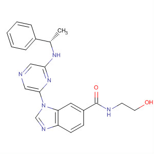 629669-48-3  1H-Benzimidazole-6-carboxamide,N-(2-hydroxyethyl)-1-[6-[[(1S)-1-phenylethyl]amino]pyrazinyl]-