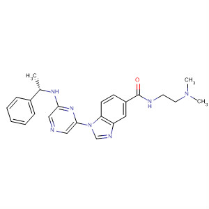 629669-78-9  1H-Benzimidazole-5-carboxamide,N-[2-(dimethylamino)ethyl]-1-[6-[[(1S)-1-phenylethyl]amino]pyrazinyl]-
