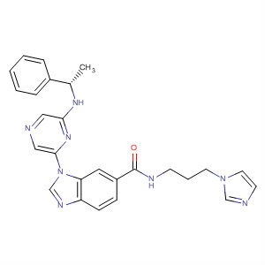 629669-89-2  1H-Benzimidazole-6-carboxamide,N-[3-(1H-imidazol-1-yl)propyl]-1-[6-[[(1S)-1-phenylethyl]amino]pyrazinyl]-
