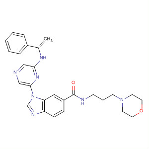 629669-90-5  1H-Benzimidazole-6-carboxamide,N-[3-(4-morpholinyl)propyl]-1-[6-[[(1S)-1-phenylethyl]amino]pyrazinyl]-