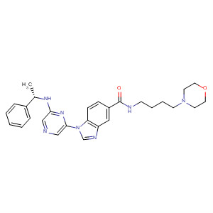 629670-08-2  1H-Benzimidazole-5-carboxamide,N-[4-(4-morpholinyl)butyl]-1-[6-[[(1S)-1-phenylethyl]amino]pyrazinyl]-