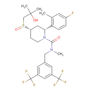 629921-52-4  1-Piperidinecarboxamide,N-[[3,5-bis(trifluoromethyl)phenyl]methyl]-2-(4-fluoro-2-methylphenyl)-4-[(2-hydroxy-2-methylpropyl)sulfinyl]-N-methyl-, (2R,4S)-