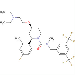 629930-90-1  1-Piperidinecarboxamide,N-[[3,5-bis(trifluoromethyl)phenyl]methyl]-4-[2-(diethylamino)ethoxy]-2-(4-fluoro-2-methylphenyl)-N-methyl-, (2R,4S)-