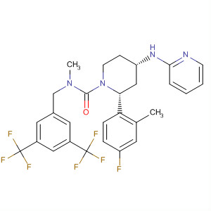 629939-52-2  1-Piperidinecarboxamide,N-[[3,5-bis(trifluoromethyl)phenyl]methyl]-2-(4-fluoro-2-methylphenyl)-N-methyl-4-(2-pyridinylamino)-, (2R,4S)-