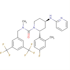 629939-57-7  1-Piperidinecarboxamide,N-[[3,5-bis(trifluoromethyl)phenyl]methyl]-2-(4-fluoro-2-methylphenyl)-N-methyl-4-(2-pyridinylamino)-, (2R,4R)-