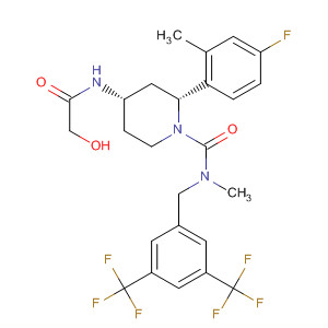 629941-85-1  1-Piperidinecarboxamide,N-[[3,5-bis(trifluoromethyl)phenyl]methyl]-2-(4-fluoro-2-methylphenyl)-4-[(hydroxyacetyl)amino]-N-methyl-, (2R,4S)-
