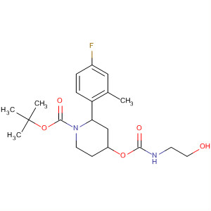 629955-29-9  1-Piperidinecarboxylic acid,2-(4-fluoro-2-methylphenyl)-4-[[[(2-hydroxyethyl)amino]carbonyl]oxy]-,1,1-dimethylethyl ester, (2R,4S)-
