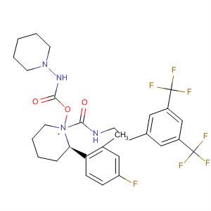 629957-82-0  Carbamic acid, 4-piperidinyl-,(2R,4S)-1-[[[[3,5-bis(trifluoromethyl)phenyl]methyl]methylamino]carbonyl]-2-(4-fluoro-2-methylphenyl)-4-piperidinyl ester