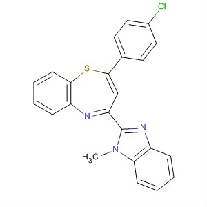 630102-64-6  1,5-Benzothiazepine,2-(4-chlorophenyl)-4-(1-methyl-1H-benzimidazol-2-yl)- 630102-64-6  1,5-Benzothiazepine,2-(4-chlorophenyl)-4-(1-methyl-1H-benzimidazol-2-yl)-