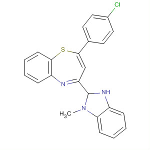630102-69-1  1,5-Benzothiazepine,2-(4-chlorophenyl)-2,3-dihydro-4-(1-methyl-1H-benzimidazol-2-yl)- 630102-69-1  1,5-Benzothiazepine,2-(4-chlorophenyl)-2,3-dihydro-4-(1-methyl-1H-benzimidazol-2-yl)-