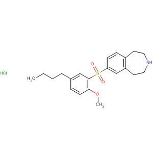 630104-99-3  1H-3-Benzazepine,7-[(5-butyl-2-methoxyphenyl)sulfonyl]-2,3,4,5-tetrahydro-, hydrochloride