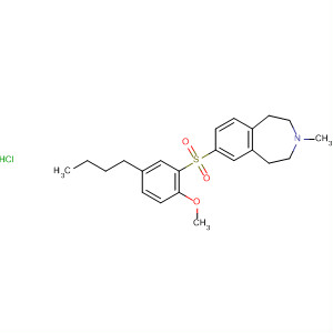 630105-00-9  1H-3-Benzazepine,7-[(5-butyl-2-methoxyphenyl)sulfonyl]-2,3,4,5-tetrahydro-3-methyl-,hydrochloride