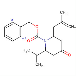 630115-93-4  1-Piperidinecarboxylic acid,2-(1-methylethenyl)-6-(2-methyl-2-propenyl)-4-oxo-, phenylmethyl ester,(2R,6R)-rel-