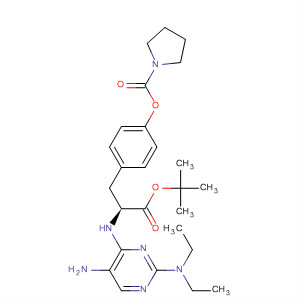 630123-60-3  1-Pyrrolidinecarboxylic acid,4-[(2S)-2-[[5-amino-2-(diethylamino)-4-pyrimidinyl]amino]-3-(1,1-dimethylethoxy)-3-oxopropyl]phenyl ester