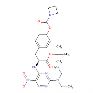 630123-68-1  1-Azetidinecarboxylic acid,4-[(2S)-2-[[2-(diethylamino)-5-nitro-4-pyrimidinyl]amino]-3-(1,1-dimethylethoxy)-3-oxopropyl]phenyl ester