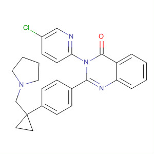 630385-71-6  4(3H)-Quinazolinone,3-(5-chloro-2-pyridinyl)-2-[4-[1-(1-pyrrolidinylmethyl)cyclopropyl]phenyl]-