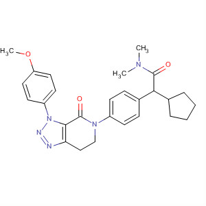 630387-70-1  Cyclopentaneacetamide,N,N-dimethyl-1-[4-[3,4,6,7-tetrahydro-3-(4-methoxyphenyl)-4-oxo-5H-1,2,3-triazolo[4,5-c]pyridin-5-yl]phenyl]-