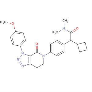 630387-93-8  Cyclobutaneacetamide,N,N-dimethyl-1-[4-[3,4,6,7-tetrahydro-3-(4-methoxyphenyl)-4-oxo-5H-1,2,3-triazolo[4,5-c]pyridin-5-yl]phenyl]-