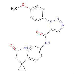 630388-86-2  1H-1,2,3-Triazole-5-carboxamide,N-[4-[1-(2-amino-2-oxoethyl)cyclopropyl]phenyl]-1-(4-methoxyphenyl)-