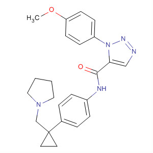 630388-89-5  1H-1,2,3-Triazole-5-carboxamide,1-(4-methoxyphenyl)-N-[4-[1-(1-pyrrolidinylmethyl)cyclopropyl]phenyl]-