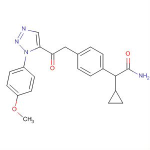 630389-20-7  Cyclopropaneacetamide,1-[4-[2-[1-(4-methoxyphenyl)-1H-1,2,3-triazol-5-yl]-2-oxoethyl]phenyl]-
