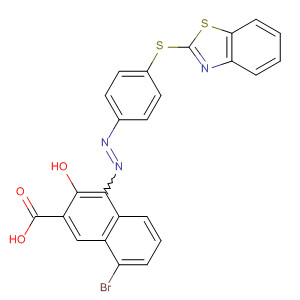 62580-41-0  2-Naphthalenecarboxylic acid,4-[[4-(2-benzothiazolylthio)phenyl]azo]-8-bromo-3-hydroxy-