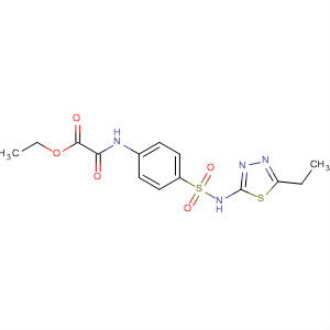 62607-92-5  Acetic acid,[[4-[[(5-ethyl-1,3,4-thiadiazol-2-yl)amino]sulfonyl]phenyl]amino]oxo-, ethylester