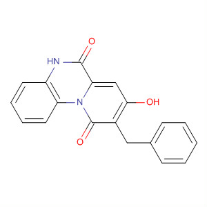 62638-58-8  5H-Pyrido[1,2-a]quinoxaline-6,10-dione, 8-hydroxy-9-(phenylmethyl)-