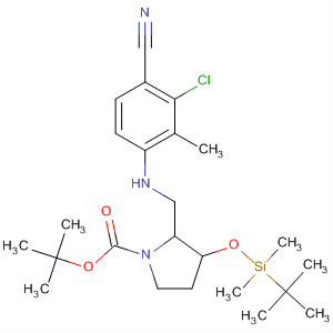 627531-59-3  1-Pyrrolidinecarboxylic acid,2-[[(3-chloro-4-cyano-2-methylphenyl)amino]methyl]-3-[[(1,1-dimethylethyl)dimethylsilyl]oxy]-, 1,1-dimethylethyl ester, (2R,3R)-