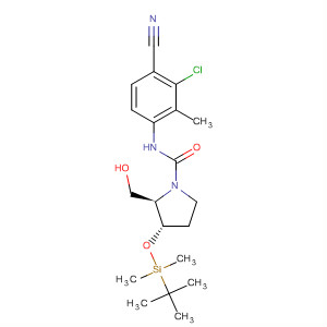 627531-65-1  1-Pyrrolidinecarboxamide,N-(3-chloro-4-cyano-2-methylphenyl)-3-[[(1,1-dimethylethyl)dimethylsilyl]oxy]-2-(hydroxymethyl)-, (2R,3S)-