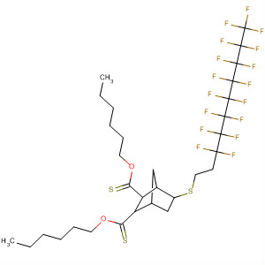 62766-13-6  Bicyclo[2.2.1]heptane-2,3-dicarbothioic acid,5-[(3,3,4,4,5,5,6,6,7,7,8,8,9,9,10,10,10-heptadecafluorodecyl)thio]-,S,S-dihexyl ester, (2-exo,3-endo,5-exo)-