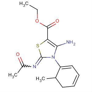 62329-38-8  5-Thiazolecarboxylic acid,2-(acetylimino)-4-amino-2,3-dihydro-3-(2-methylphenyl)-, ethyl ester