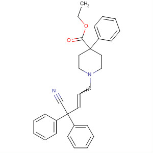 62356-38-1  4-Piperidinecarboxylic acid,1-(4-cyano-4,4-diphenyl-2-butenyl)-4-phenyl-, ethyl ester, (E)-