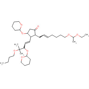 62467-09-8  Cyclopentanone,3-[4-butoxy-4-methyl-3-[(tetrahydro-2H-pyran-2-yl)oxy]-1-pentenyl]-2-[7-(1-ethoxyethoxy)-2-heptenyl]-4-[(tetrahydro-2H-pyran-2-yl)oxy]-