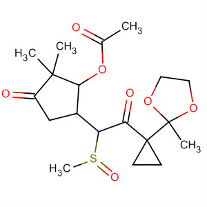 62473-02-3  Cyclopentanone,3-(acetyloxy)-2,2-dimethyl-4-[2-[1-(2-methyl-1,3-dioxolan-2-yl)cyclopropyl]-1-(methylsulfinyl)-2-oxoethyl]-