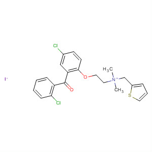 62496-36-0  2-Thiophenemethanaminium,N-[2-[4-chloro-2-(2-chlorobenzoyl)phenoxy]ethyl]-N,N-dimethyl-, iodide