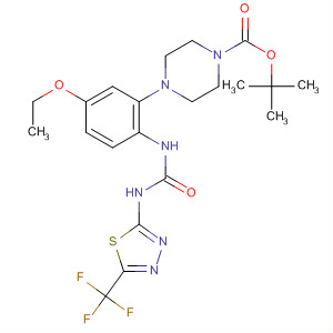 625118-84-5  1-Piperazinecarboxylic acid,4-[5-ethoxy-2-[[[[5-(trifluoromethyl)-1,3,4-thiadiazol-2-yl]amino]carbonyl]amino]phenyl]-, 1,1-dimethylethyl ester
