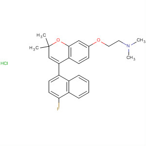 62550-55-4  Ethanamine,2-[[4-(4-fluoro-1-naphthalenyl)-2,2-dimethyl-2H-1-benzopyran-7-yl]oxy]-N,N-dimethyl-, hydrochloride