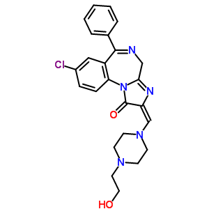 61197-53-3  (2E)-8-chloro-2-{[4-(2-hydroxyethyl)piperazin-1-yl]methylidene}-6-phenyl-2,4-dihydro-1H-imidazo[1,2-a][1,4]benzodiazepin-1-one