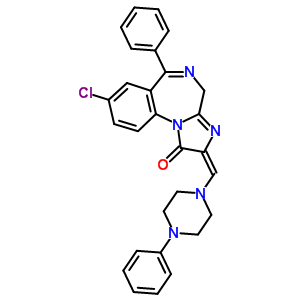 61197-54-4  (2E)-8-chloro-6-phenyl-2-[(4-phenylpiperazin-1-yl)methylidene]-2,4-dihydro-1H-imidazo[1,2-a][1,4]benzodiazepin-1-one