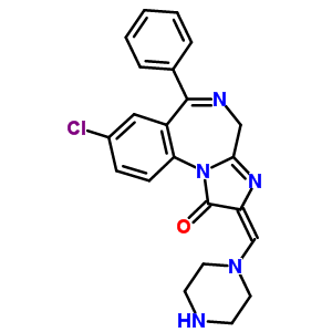 61197-57-7  (2E)-8-chloro-6-phenyl-2-(piperazin-1-ylmethylidene)-2,4-dihydro-1H-imidazo[1,2-a][1,4]benzodiazepin-1-one