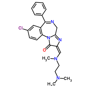 61197-63-5  (2E)-8-chloro-2-({[2-(dimethylamino)ethyl](methyl)amino}methylidene)-6-phenyl-2,4-dihydro-1H-imidazo[1,2-a][1,4]benzodiazepin-1-one