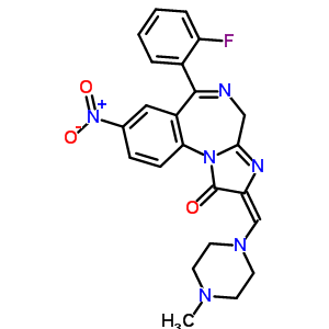 61197-74-8  (2E)-6-(2-fluorophenyl)-2-[(4-methylpiperazin-1-yl)methylidene]-8-nitro-2,4-dihydro-1H-imidazo[1,2-a][1,4]benzodiazepin-1-one