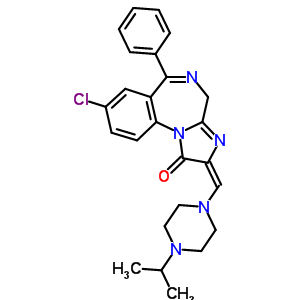 61197-78-2  (2E)-8-chloro-2-{[4-(1-methylethyl)piperazin-1-yl]methylidene}-6-phenyl-2,4-dihydro-1H-imidazo[1,2-a][1,4]benzodiazepin-1-one