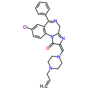 61197-79-3  (2E)-8-chloro-6-phenyl-2-[(4-prop-2-en-1-ylpiperazin-1-yl)methylidene]-2,4-dihydro-1H-imidazo[1,2-a][1,4]benzodiazepin-1-one