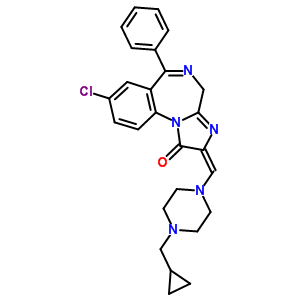 61197-80-6  (2E)-8-chloro-2-{[4-(cyclopropylmethyl)piperazin-1-yl]methylidene}-6-phenyl-2,4-dihydro-1H-imidazo[1,2-a][1,4]benzodiazepin-1-one