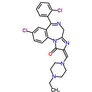 61197-81-7  (2E)-8-chloro-6-(2-chlorophenyl)-2-[(4-ethylpiperazin-1-yl)methylidene]-2,4-dihydro-1H-imidazo[1,2-a][1,4]benzodiazepin-1-one