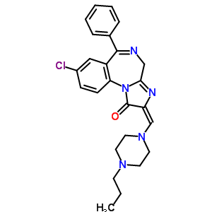 61197-96-4  (2E)-8-chloro-6-phenyl-2-[(4-propylpiperazin-1-yl)methylidene]-2,4-dihydro-1H-imidazo[1,2-a][1,4]benzodiazepin-1-one