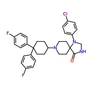 61271-39-4  8-[4,4-bis(4-fluorophenyl)cyclohexyl]-1-(4-chlorophenyl)-1,3,8-triazaspiro[4.5]decan-4-one
